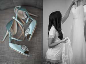 Badgley Mischka blue wedding shoes-Peony Photography