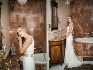 Dansereau House Downtown Thibodaux Louisiana Winter Bridal Prep with Classic, simple, lace wedding dress-Peony Photogra