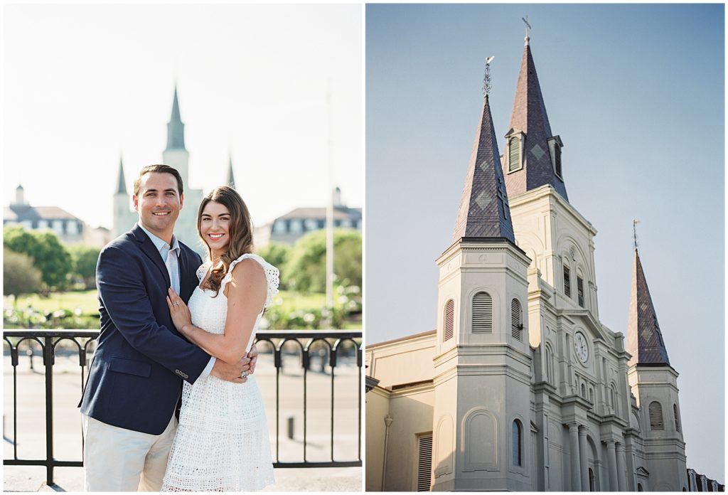 French Quarter St Louis Cathedral at Sunset Wedding Photography