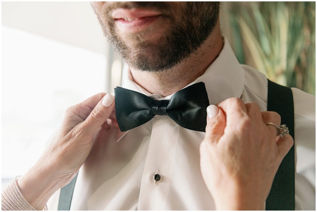 black wedding bow tie