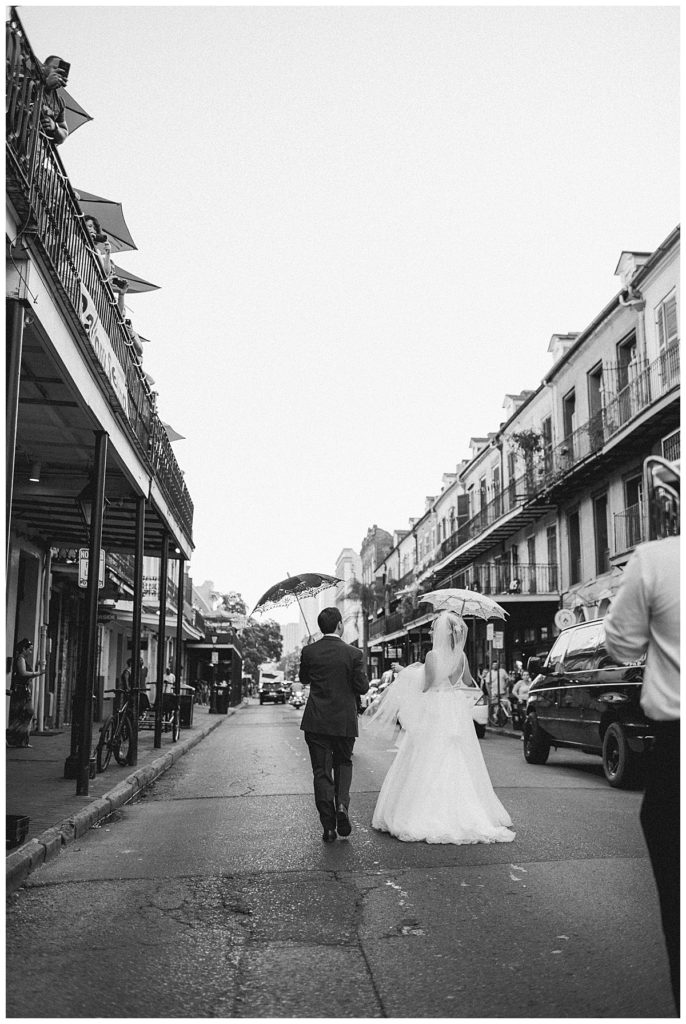 French Quarter Second Line Treme wedding Marche New Orleans pandemic covid New Orleans Wedding St. Mary's Catholic Church Marche